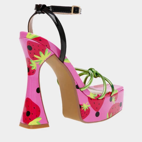 Betsey Johnson Platform Heels | Pink Strawberry Barbie - Picture 2 of 7